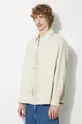 beige A.P.C. linen blend shirt Surchemise Bobby Logo