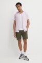 Lanena košulja Superdry M4010608A.M2F roza SS24