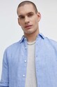Lanena košulja Superdry M4010607A.FZY plava