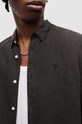 Сорочка з льону AllSaints CYPRESS MS152Y чорний SS24