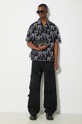 Pamučna košulja Represent Embrodiered Initial Overshirt MLM212.01 crna SS24