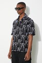 Pamučna košulja Represent Embrodiered Initial Overshirt crna MLM212.01