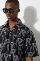 Pamučna košulja Represent Embrodiered Initial Overshirt MLM212.01 crna