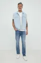 Jeans brezrokavnik Calvin Klein Jeans modra