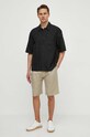 Calvin Klein Jeans cămașă de in J30J325173 negru SS24