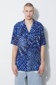 Marcelo Burlon cămașă Aop Soundwaves Hawaii Shirt albastru CMGG001S24FAB0014501