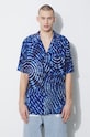Marcelo Burlon cămașă Aop Soundwaves Hawaii Shirt albastru CMGG001S24FAB0014501