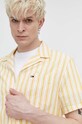 Πουκάμισο με μείγμα από λινό Tommy Jeans DM0DM18961 κίτρινο