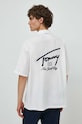 Tommy Jeans cămașă din bumbac scurt alb DM0DM19139