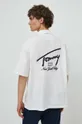 biela Bavlnená košeľa Tommy Jeans Pánsky