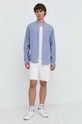 Îmbrăcăminte Tommy Jeans cămașă din amestec de in DM0DM18964 albastru