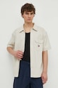 Tommy Jeans koszula bawełniana DM0DM18969 beżowy SS24