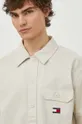 beige Tommy Jeans camicia in cotone