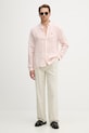 Lacoste koszula męska lniana CH6985 różowy SS26