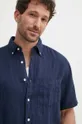 blu navy Gant camicia di lino