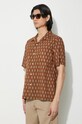 Universal Works camasa din bumbac Road Shirt maro 30179.BROWN