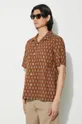 brown Universal Works cotton shirt Road Shirt