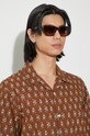 Universal Works camasa din bumbac Road Shirt 30179.BROWN maro