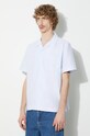 A.P.C. cotton shirt chemise lloyd avec logo blue COGUH.H12585.IAA