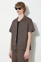 A.P.C. camasa din bumbac chemisette lloyd negru COGXP.H12495.LZZ