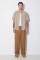 A.P.C. linen shirt chemisette bellini logo LIAEK.H12551.BAA beige SS24