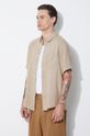 A.P.C. camicia di lino chemisette bellini logo beige LIAEK.H12551.BAA