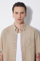 A.P.C. linen shirt chemisette bellini logo LIAEK.H12551.BAA beige