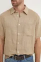 Lněná košile A.P.C. chemisette bellini logo