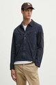 Памучно яке C.P. Company Gabardine Buttoned 16CMSH120A002824G тъмносин SS24