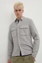 gray C.P. Company linen blend shirt Broken