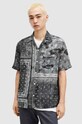 Bavlněná košile AllSaints TIJUANA SS SHIRT krátký černá MS558Z