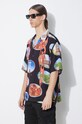 PLEASURES shirt 7 Wonder Camp Shirt black P24SP001.BLACK
