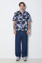 Neil Barrett camicia in cotone Boxy Bold Flowers Print Short Sleeve Shirt blu