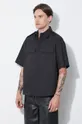 black Neil Barrett shirt Loose Military Police Detail Short Sleeve Shirt