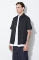 black Neil Barrett cotton shirt Loose Double Layer Short Sleeve Shirt