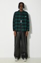Βαμβακερό πουκάμισο A Bathing Ape Block Check Shirt 1J80131003 πράσινο SS24