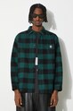 Ρούχα Βαμβακερό πουκάμισο A Bathing Ape Block Check Shirt 1J80131003 πράσινο