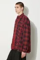 κόκκινο Βαμβακερό πουκάμισο Needles Flannel Shirt -> Ribbon Wide Shirt / Over Dye