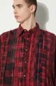 Pamučna košulja Needles Flannel Shirt -> Ribbon Wide Shirt / Over Dye Muški