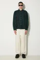 Βαμβακερό πουκάμισο Needles Flannel Shirt -> Ribbon Wide Shirt / Over Dye πράσινο