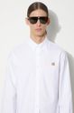 Maison Kitsuné camicia in cotone Mini Fox Head Classic Bd Shirt MM00413WC2010 bianco