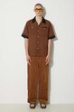 Рубашка PLEASURES Daisy Bowling Button Down P24SU001.BROWN коричневый SS24
