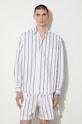 MKI MIYUKI ZOKU camasa din bumbac Striped Dress Shirt cu modele negru STRIPED.DRESS.SHIRT