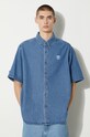 AAPE camicia di jeans cotone verde AAPSTM8480XXM