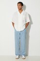 Pangaia koszula lniana DNA Linen Camp Collar Shirt 10002046 biały SS24