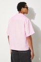 Lněná košile Pangaia DNA Linen Camp Collar Shirt růžová 10002046