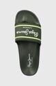 Pepe Jeans papuci SLIDER LOGO B verde PBS70054.B