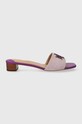 Шльопанці Lauren Ralph Lauren Fay Logo лицьова шкіра фіолетовий 802925252005.500