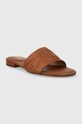 Шкіряні шльопанці Lauren Ralph Lauren Alegra III 802929591002.270 коричневий SS24