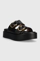 Δερμάτινες παντόφλες Pinko SD0057 P001 Z99 SD0057.P001.Z99 μαύρο SS24